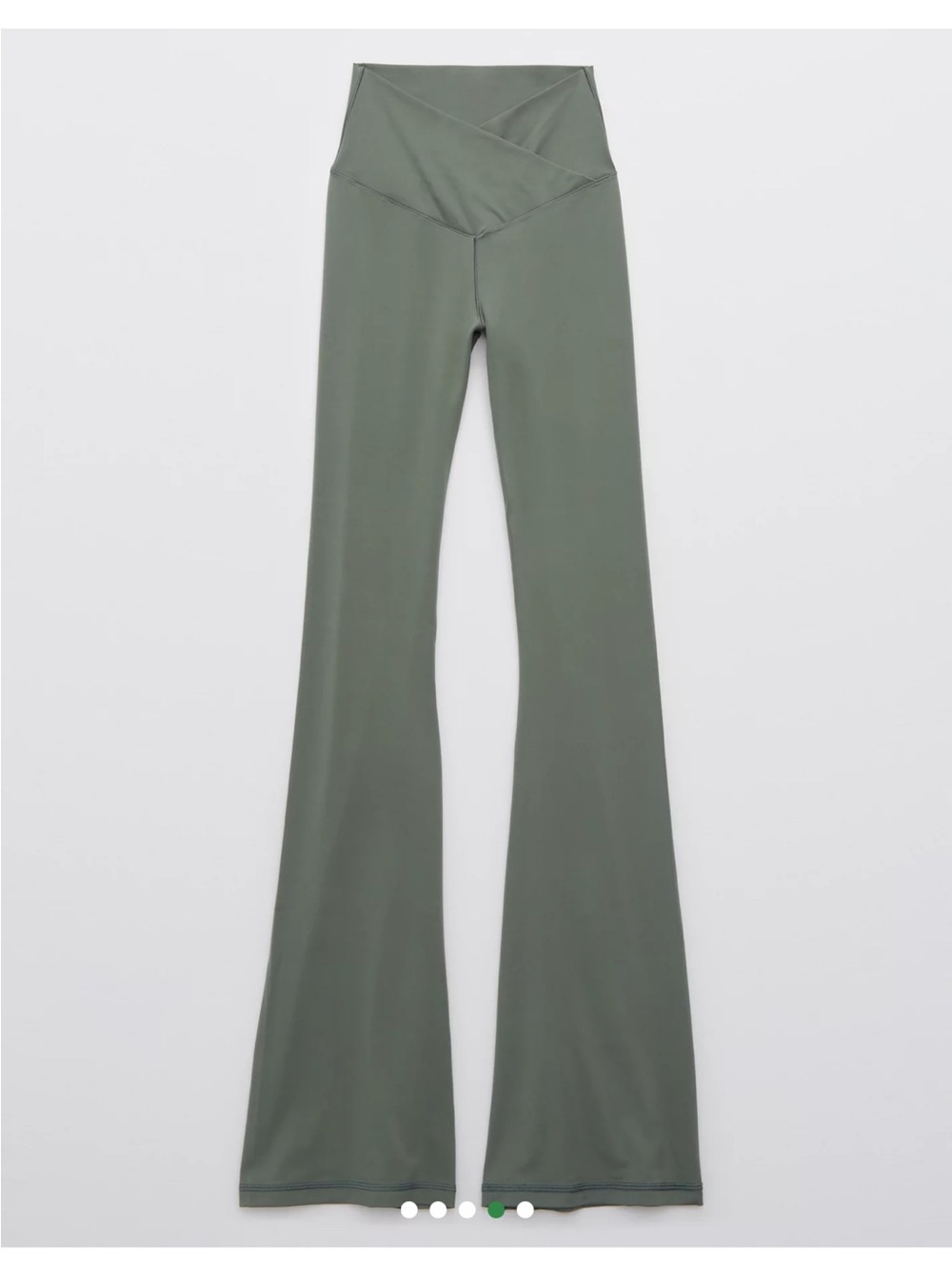 High-Waist Flare Leg Active Pants - Sage Green